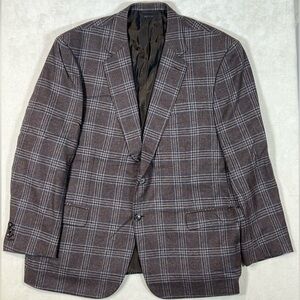 Brioni 48R Wool Cashmere Blend Sport Coat 2 Vent Recent COLOSSE Plaid 2 Button
